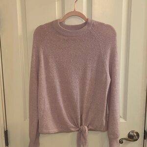 Cotton Candy Lilac Tie-Front Sweater